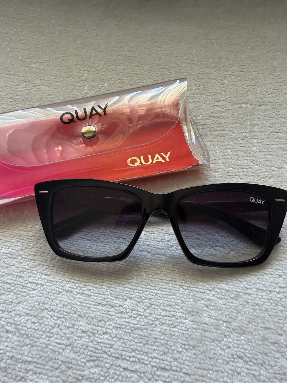 Quay Prove It Sunglasses in Black and Gold